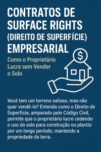 Imagem principal do artigo Contratos de Surface Rights (Direito de Superfície) Empresarial: Como o Proprietário Lucra sem Vender o Solo